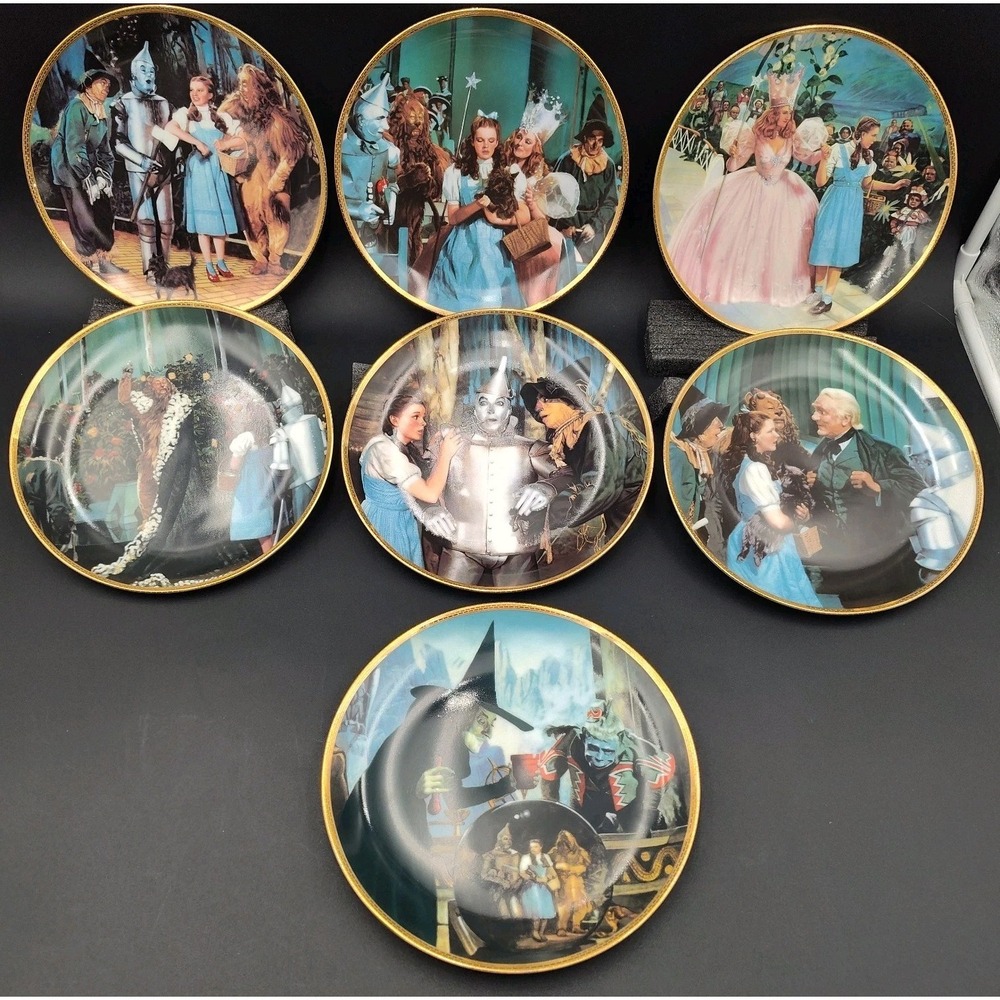 Set-7 Wizard Oz Plates Boxes-7 Papers-7 Smoke-free Holders-2 VTG 80 B64.0CH3416+